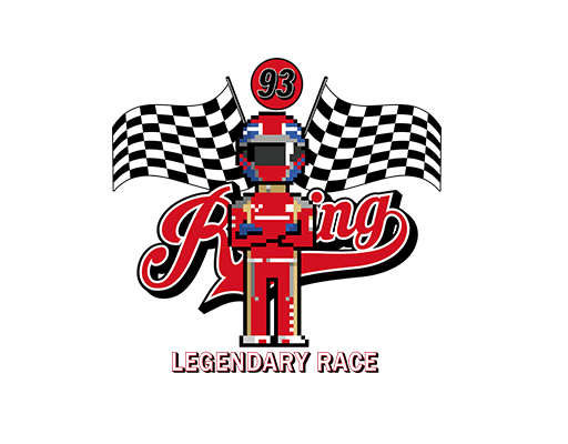 卡通机器人我图案F1赛车旗帜图案马赛克人物图案男装印花素材