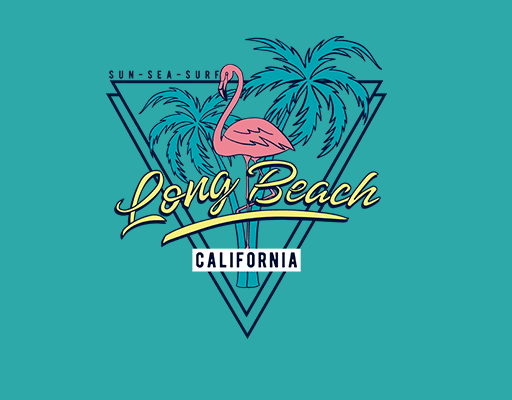 火烈鸟图案卡通动物图案手写英文字母男装印花素材三角形图案