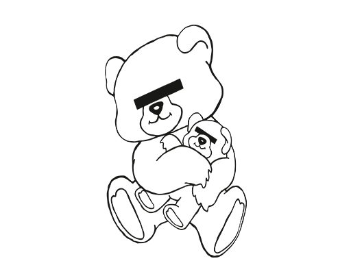 卡通小熊两只小熊简笔卡通动物小熊线条手绘小熊T恤印花图案