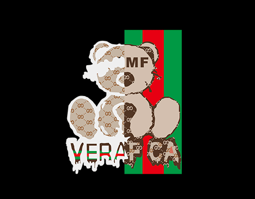 卡通小熊图案手绘小熊剪影涂鸦英文字母男装T恤印花图案