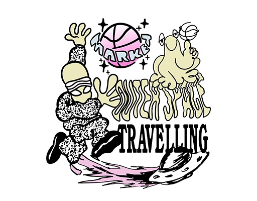 手绘卡通图案涂鸦卡通T恤卫衣印花素材篮球卡通图案手写英文字母