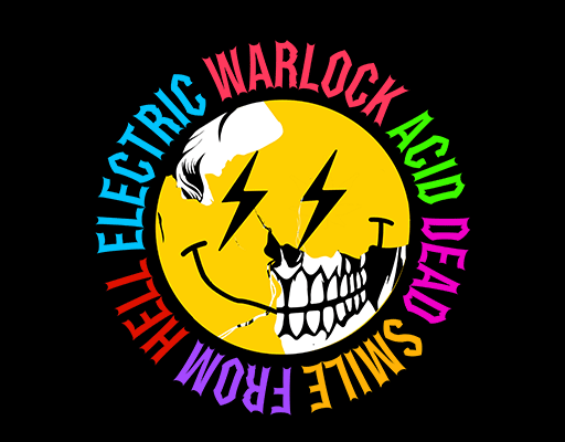 微笑表情图案骷髅头表情彩色英文字母微笑骷髅头男装印花素材