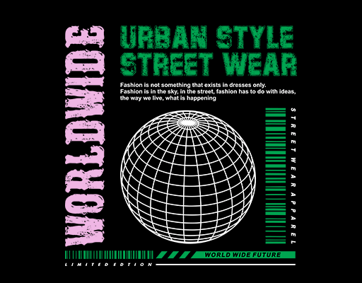 卡通地球图案手绘地球破碎英文字母3D球形T恤印花素材