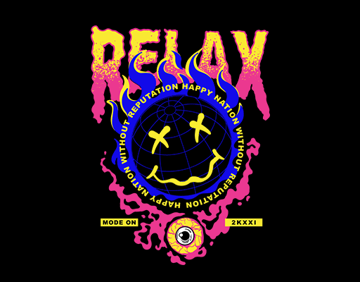 卡通地球图案火焰英文字母眼球图案涂鸦英文字母男装印花素材