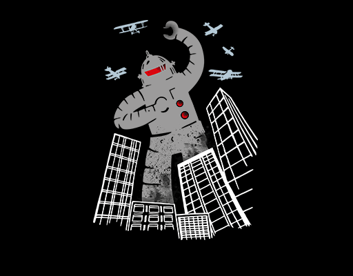 卡通机器人图案卡通怪兽卡通建筑飞机图案T恤印花素材