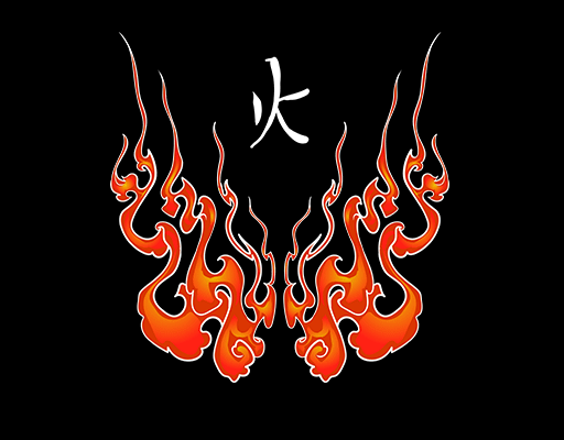 卡通火焰手绘火焰火中文字母印花素材