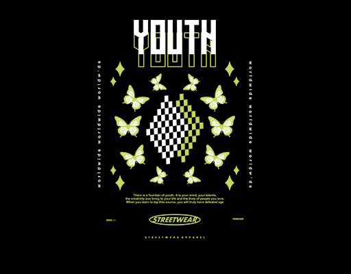 卡通蝴蝶图案手绘蝴蝶剪影马赛克卡通动物T恤卫衣印花图案