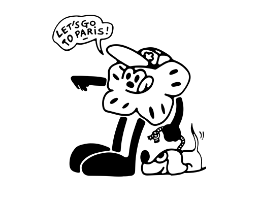 手绘卡通图案简笔卡通小狗T恤卫衣印花素材