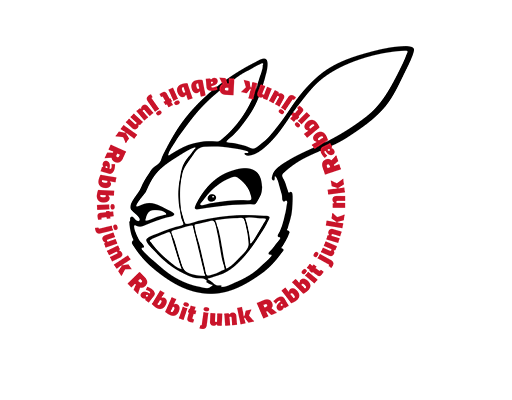 卡通兔子头像手绘兔子简笔卡通动物头像圆形英文字母印花素材