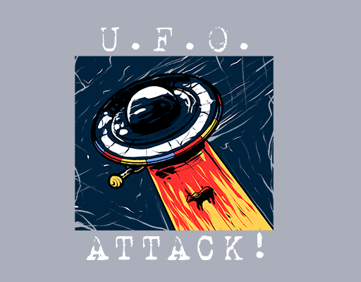 卡通飞船图案手绘卡通UFO印花图案涂鸦飞船外星人印花素材