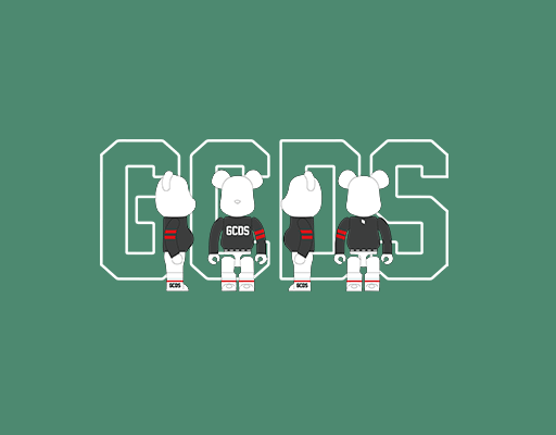 卡通公仔图案简约英文字母线条图案四只公仔印花素材