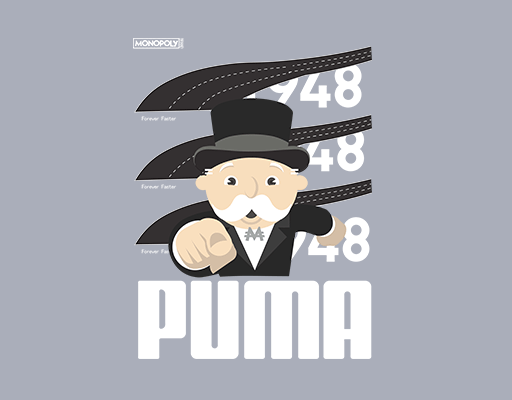 卡通人物头像卡通老头PUMA英文字母公路图案彪马印花素材