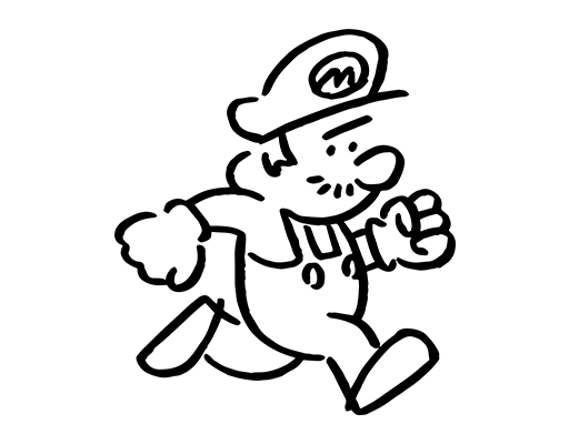 卡通人物图案马里奥简笔卡通人物马里奥线条素材印花图案