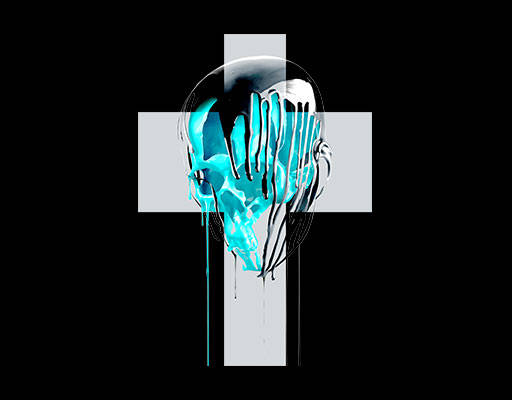 十字架图案骷颅头印花素材手绘骷髅头涂鸦骷颅头