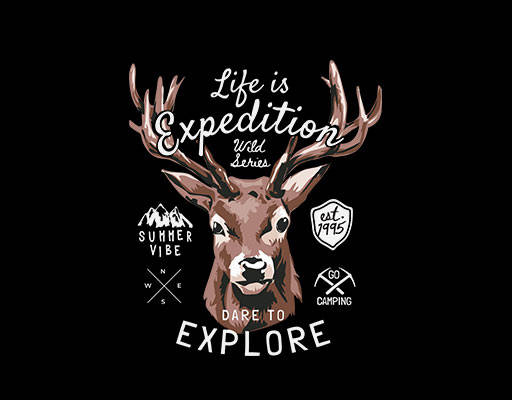 卡通鹿头图案手绘鹿头手写英文字母卡通动物头像