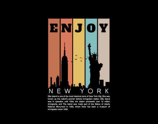 卡通人物自由女神像图案卡通英文字母建筑图案人物剪影