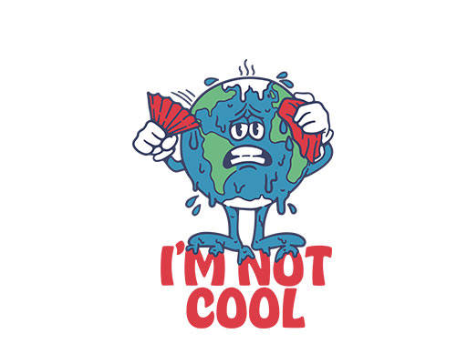 卡通地球手绘地球热地球融化地球