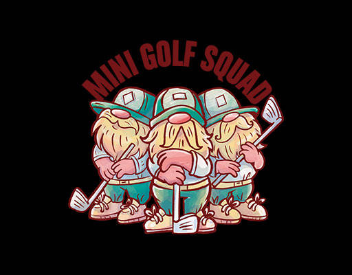 卡通老头高尔夫人物三个老头手绘卡通人物