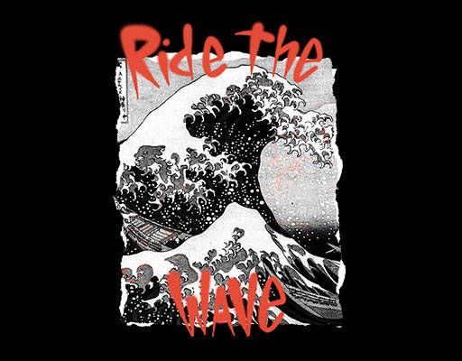 卡通海浪手绘浪花涂鸦英文字母