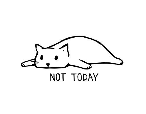 手绘猫咪简笔卡通动物手写英文字母睡觉的猫咪