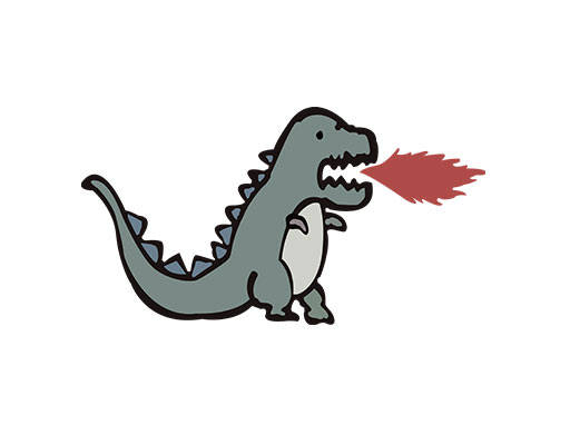 卡通恐龙图案喷火龙手绘恐龙简笔恐龙