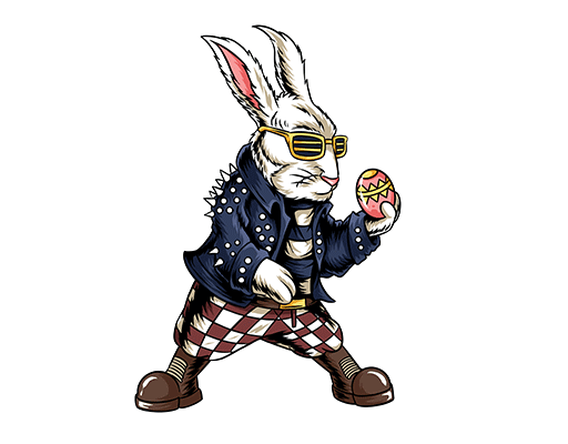 卡通兔子手绘兔子简笔卡通动物酷酷兔子