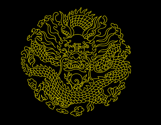 卡通龙图案手绘龙头中国图腾龙线条