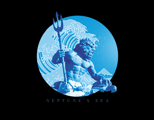 卡通人物雕塑海王图案圆形图案男人图案海浪