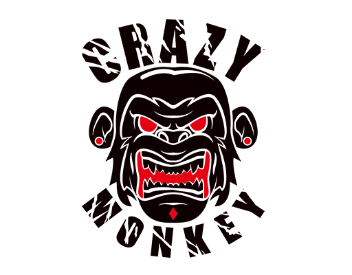 卡通猴子头像大猩猩头像手绘卡通动物剪影破碎英文字母