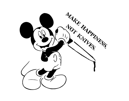 手绘米老鼠图案卡通米图案拿刀的米奇MICKEY