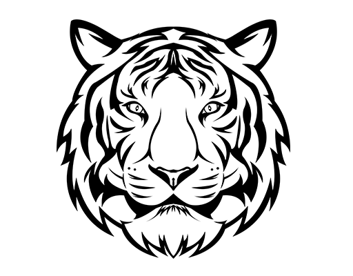 卡通老虎头像手绘卡通动物简笔老虎线条