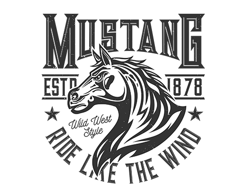 卡通马头像手绘马印花图案手写英文字母卡通动物头像