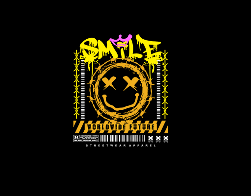 卡通表情图案微笑表情手写英文字母涂鸦英文字母