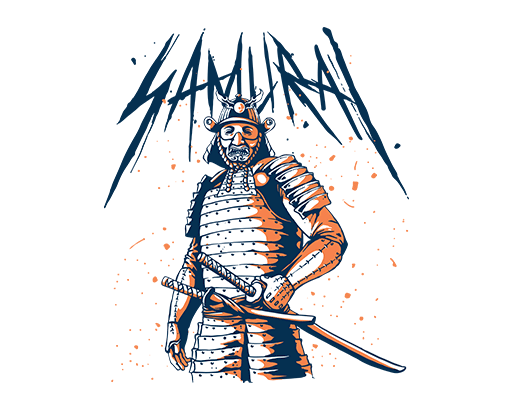 卡通人物图案日本武士手绘人物手绘武士