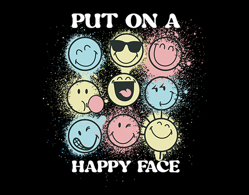 卡通表情图案微笑表情卡通圆形图案喷溅表情涂鸦表情