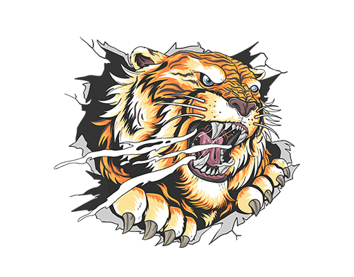 卡通老虎头像手绘老虎突破老虎头像