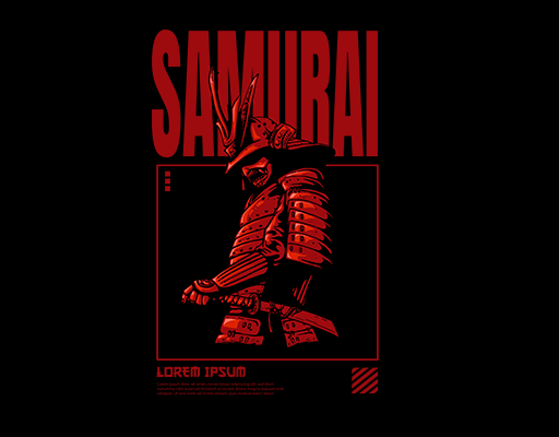 手绘武士图案骷髅头图案卡通人物复古人物