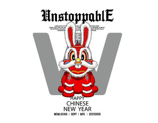 卡通兔子图案国潮兔子京剧图案