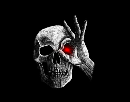 卡通骷髅头图案手绘卡通骷髅卡通手指OK手势