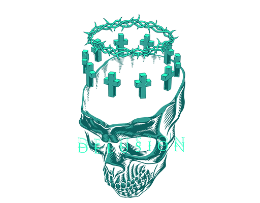 卡通骷髅头图案十字架图案铁丝网手绘骷髅头