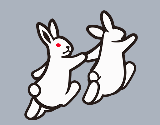 卡通兔子图案手绘兔子两只兔子图案