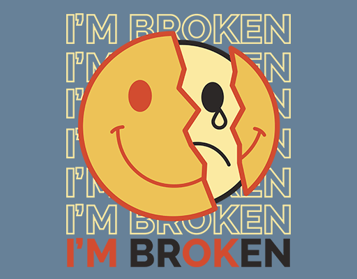 卡通表情破碎表情喂下表情图案简约英文字母