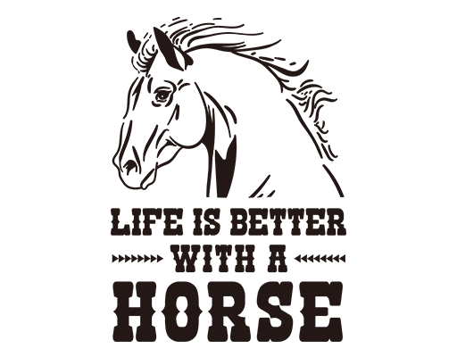 卡通马图案手绘马头像简约英文字母