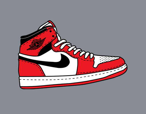 卡通耐克鞋子手绘鞋子简笔卡通鞋子