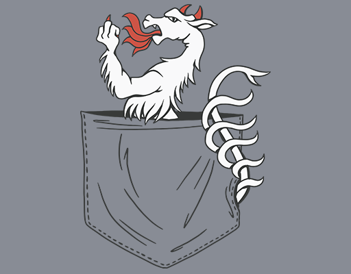 卡通口袋龙手绘龙简笔卡通动物趣味卡通图案