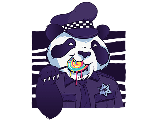 卡通动物头像手绘卡通大熊猫头像吃棒棒糖的熊猫