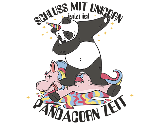 搞怪熊猫卡通独角兽图案手绘熊猫卡通动物