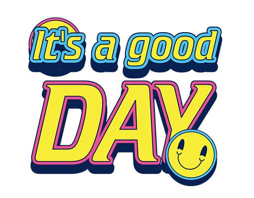 卡通英文字母图案简约英文字母微笑表情it‘s a good day