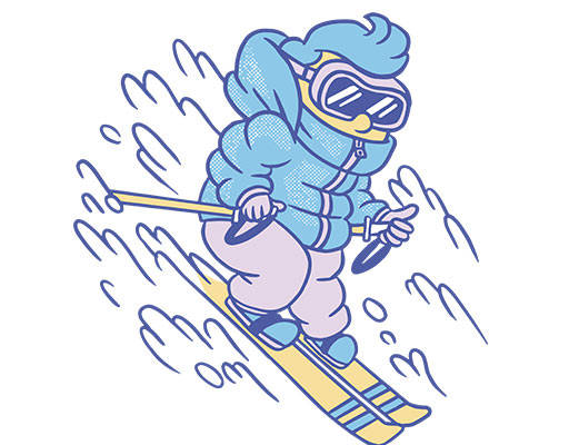 卡通滑雪人物手绘男孩简笔卡通人物滑雪男孩