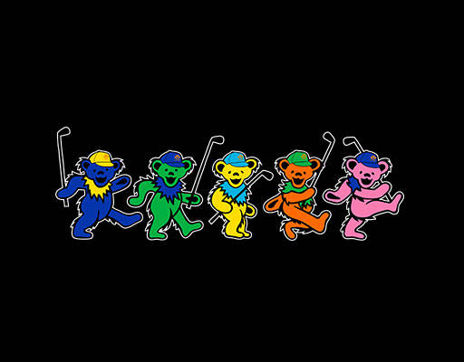 卡通小熊图案简约卡通动物高尔夫小熊才彩色小熊